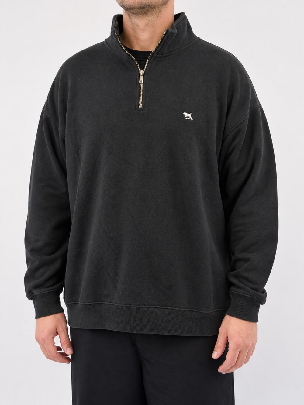Rodd & Gunn Men's Black Quarter Zip Golf Performance Sweatshirt 2XL XXL Preppy